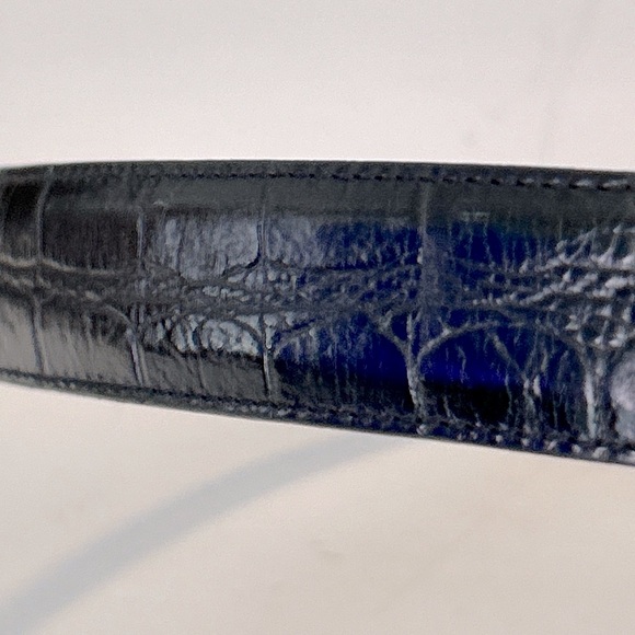 Brighton 32103 Black Embossed Leather  Alligator Men's Belt Size 34 Brass Buckle - Picture 9 of 12